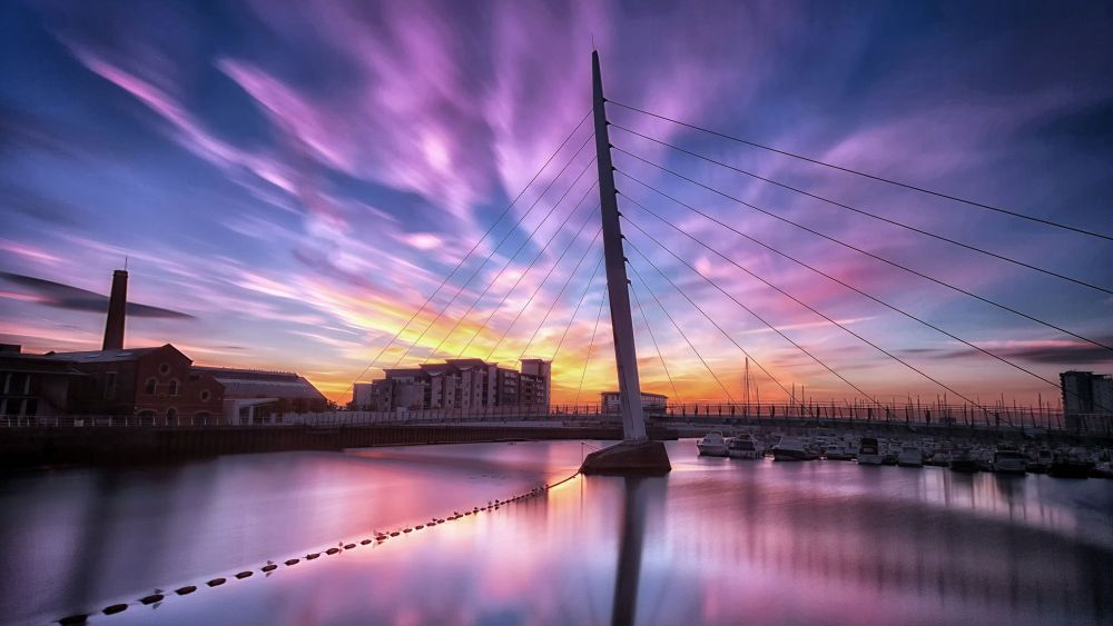 sunset over water